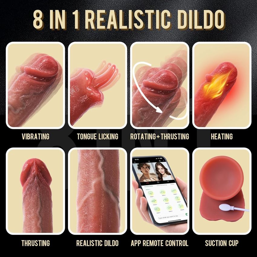 8 in 1 hands free automatic-realstic vibrating dildo